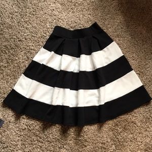 Black and white striped skirt
